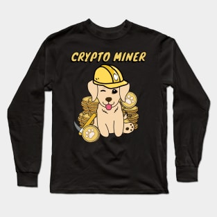 Funny Golden Retriever is a Crypto Miner Long Sleeve T-Shirt